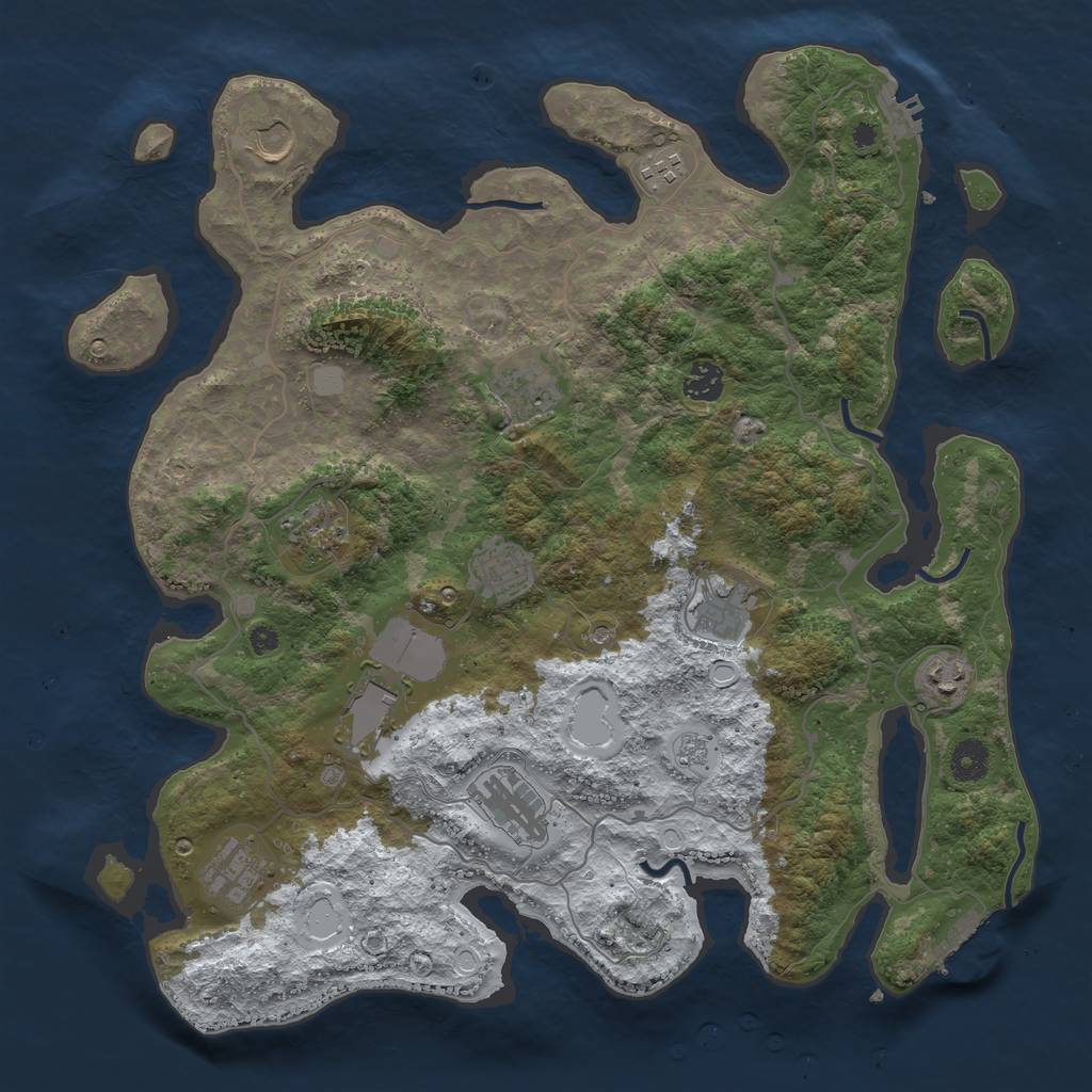 Rust Map: Procedural Map, Size: 4000, Seed: 782291, 20 Monuments