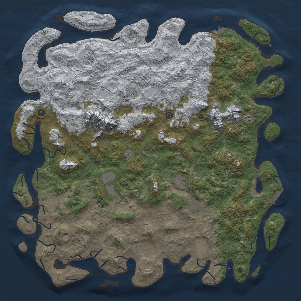 Rust Map: Procedural Map, Size: 6000, Seed: 194417, 20 Monuments