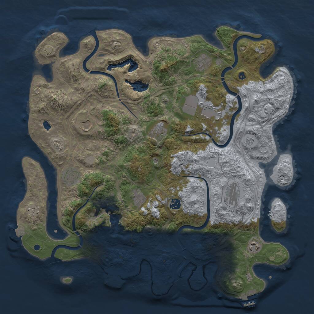 Rust Map: Procedural Map, Size: 4250, Seed: 142321684, 16 Monuments