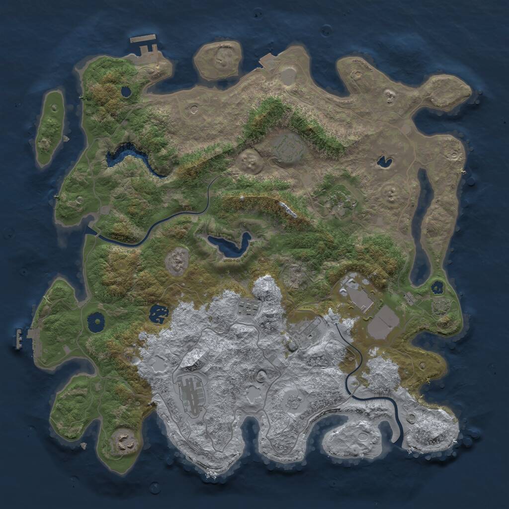 Rust Map: Procedural Map, Size: 4000, Seed: 155665, 14 Monuments
