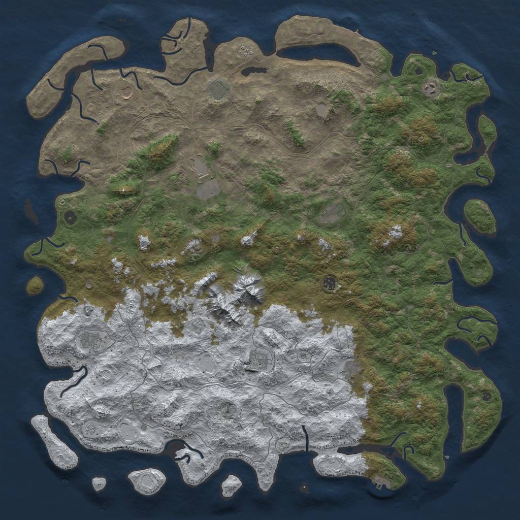 Rust Map: Procedural Map, Size: 6000, Seed: 118517891, 20 Monuments