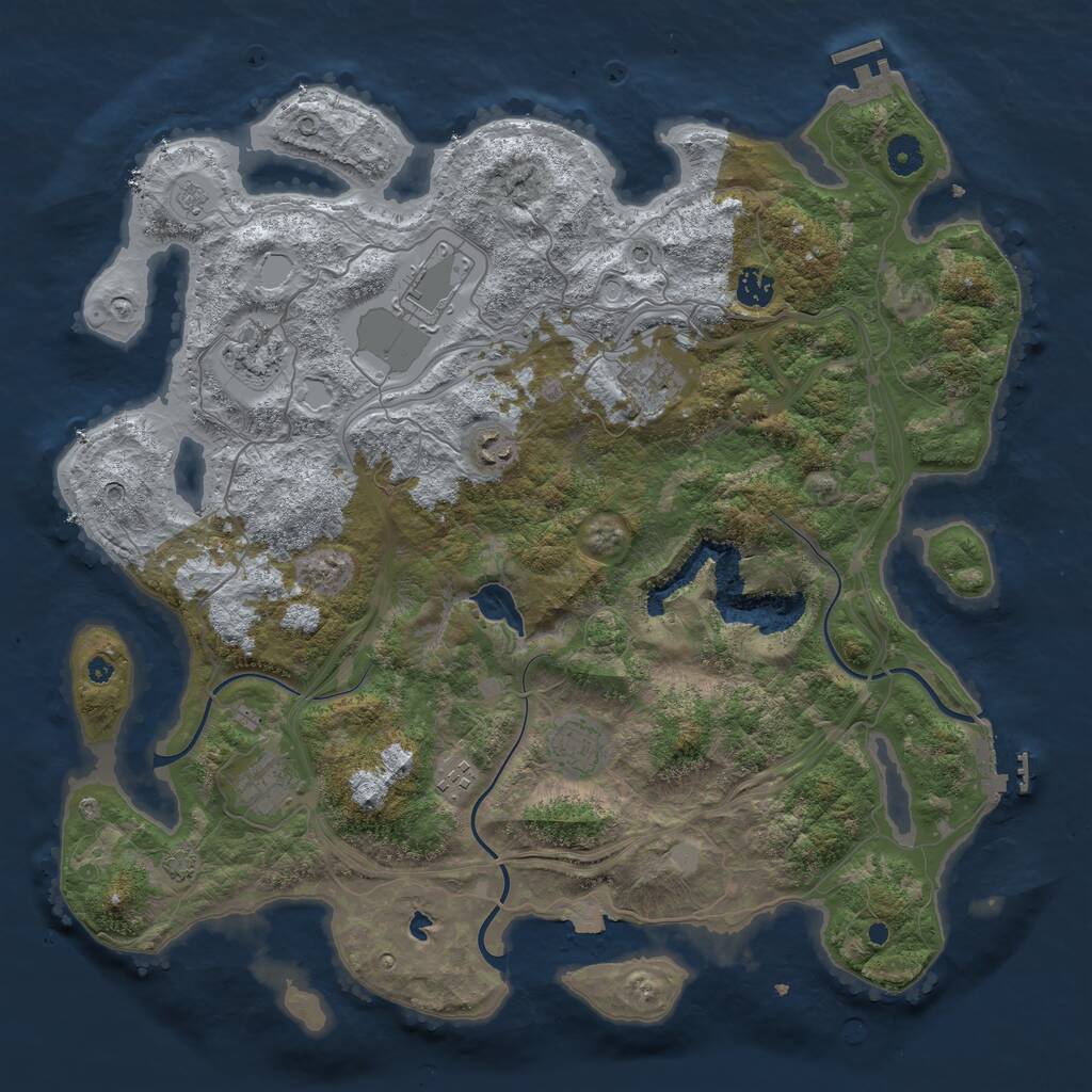 Rust Map: Procedural Map, Size: 4250, Seed: 1744074023, 14 Monuments