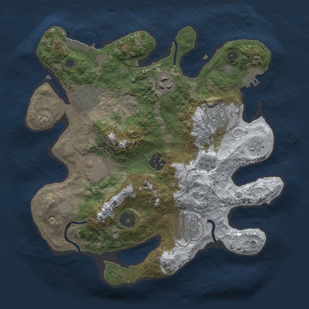 Rust Map: Procedural Map, Size: 3000, Seed: 6632, 15 Monuments
