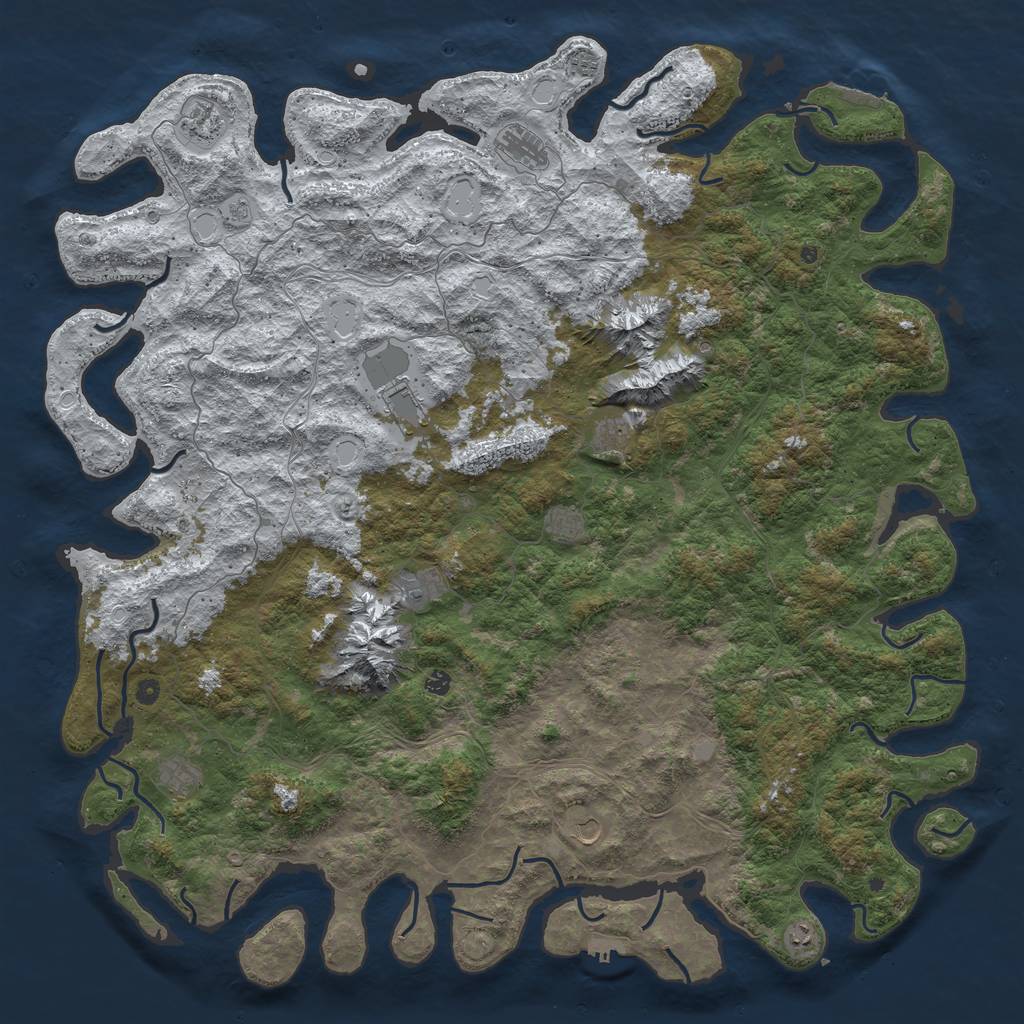 Rust Map: Procedural Map, Size: 6000, Seed: 2132079659, 20 Monuments