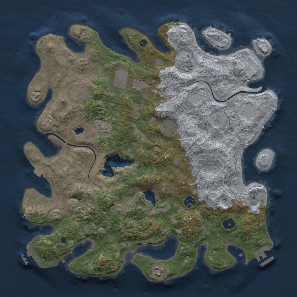 Rust Map: Procedural Map, Size: 4000, Seed: 934384, 14 Monuments