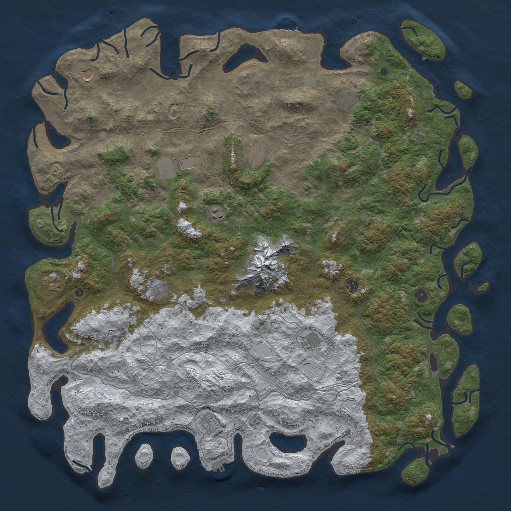 Rust Map: Procedural Map, Size: 6000, Seed: 545076, 20 Monuments