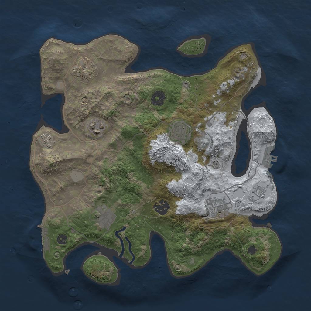 Rust Map: Procedural Map, Size: 3100, Seed: 29067710, 16 Monuments