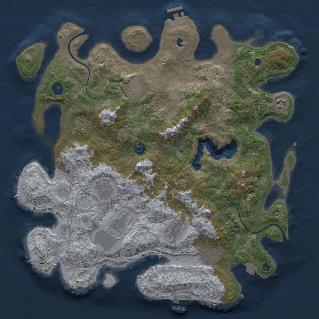 Rust Map: Procedural Map, Size: 4000, Seed: 915322, 14 Monuments