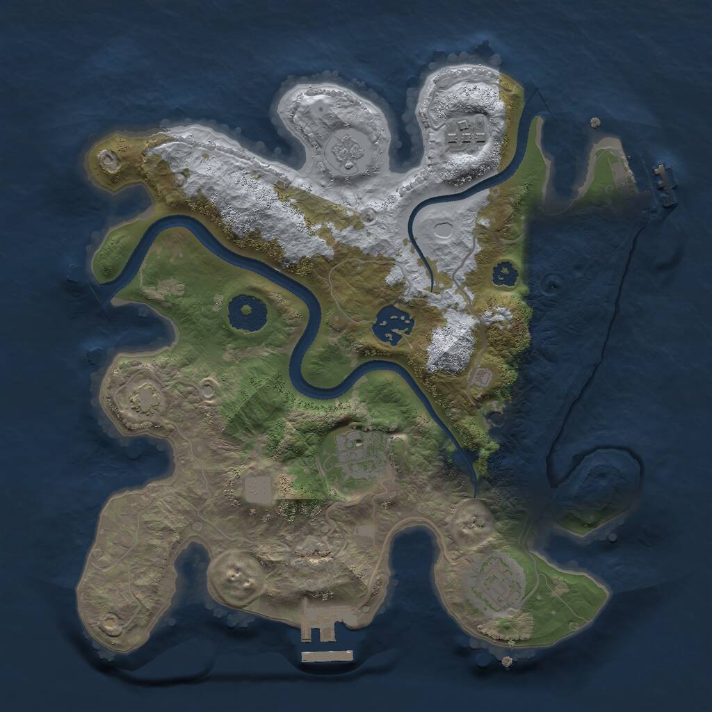 Rust Map: Procedural Map, Size: 2800, Seed: 942657215, 10 Monuments