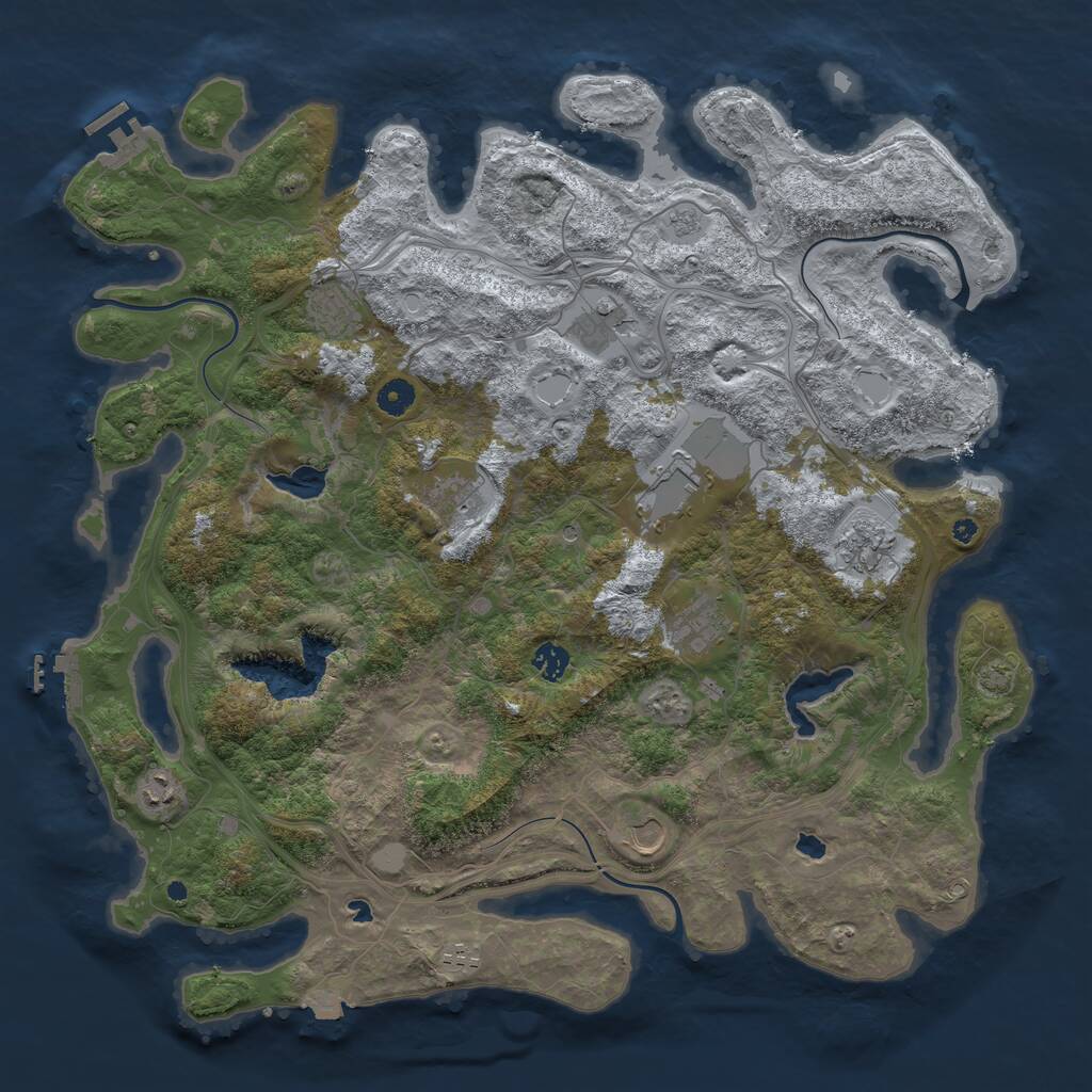 Rust Map: Procedural Map, Size: 4500, Seed: 1672531314, 16 Monuments