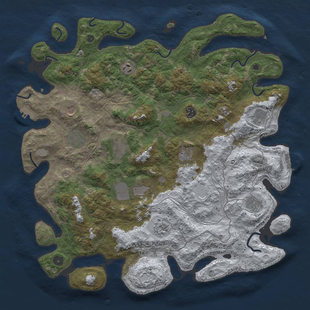 Rust Map: Procedural Map, Size: 4500, Seed: 4491985, 20 Monuments