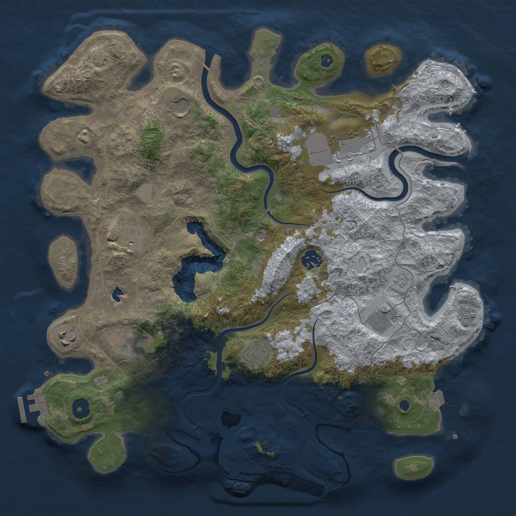 Rust Map: Procedural Map, Size: 4000, Seed: 3335117, 15 Monuments