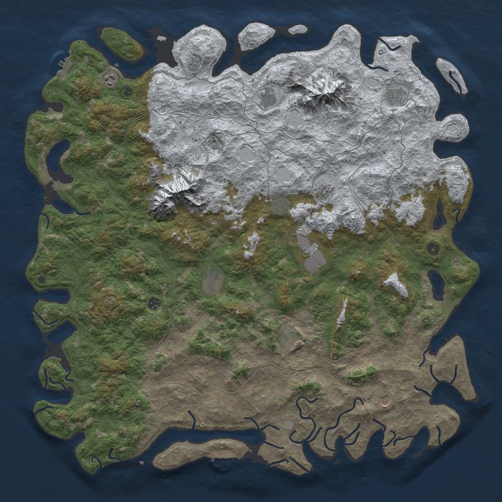 Rust Map: Procedural Map, Size: 6000, Seed: 892822, 20 Monuments