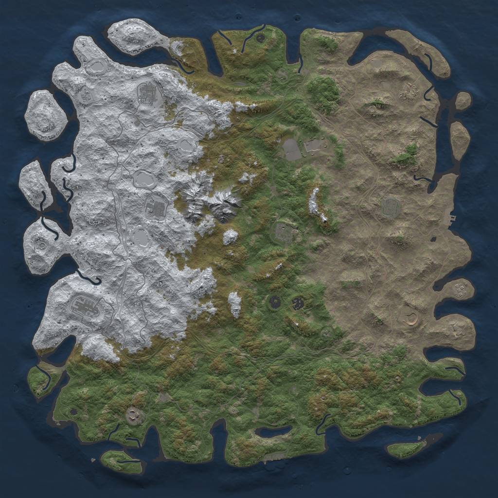 Rust Map: Procedural Map, Size: 6000, Seed: 145308, 20 Monuments