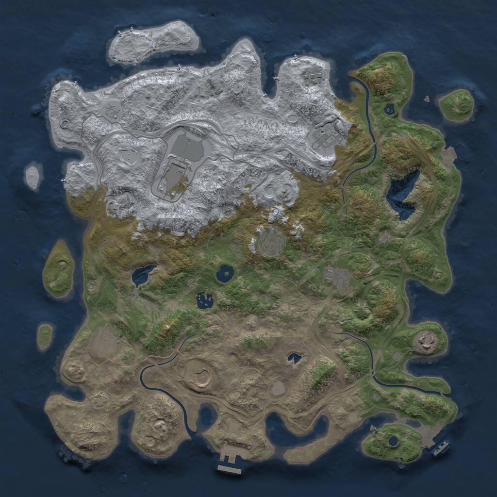 Rust Map: Procedural Map, Size: 4258, Seed: 88888882, 16 Monuments