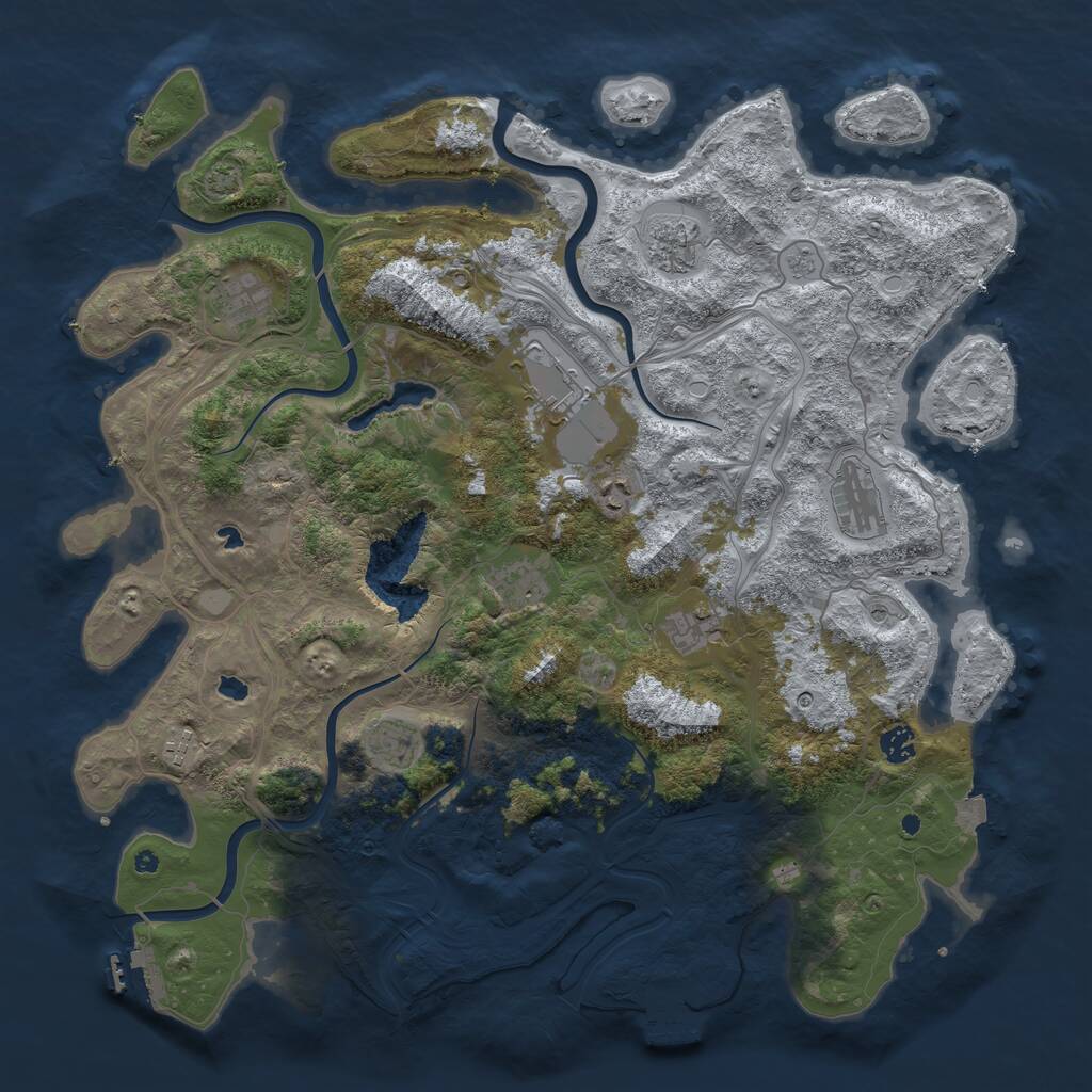 Rust Map: Procedural Map, Size: 4500, Seed: 1839212, 16 Monuments