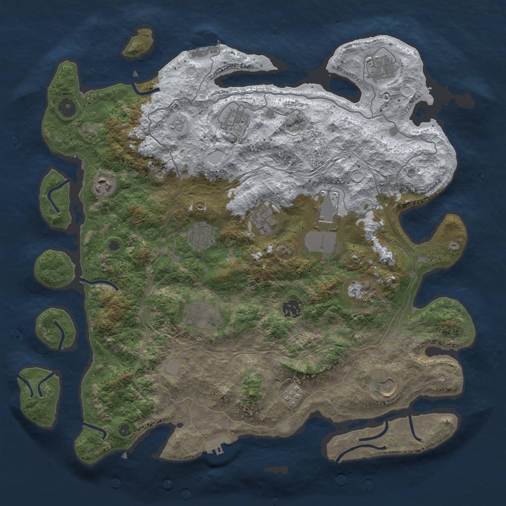 Rust Map: Procedural Map, Size: 4250, Seed: 1862951953, 20 Monuments