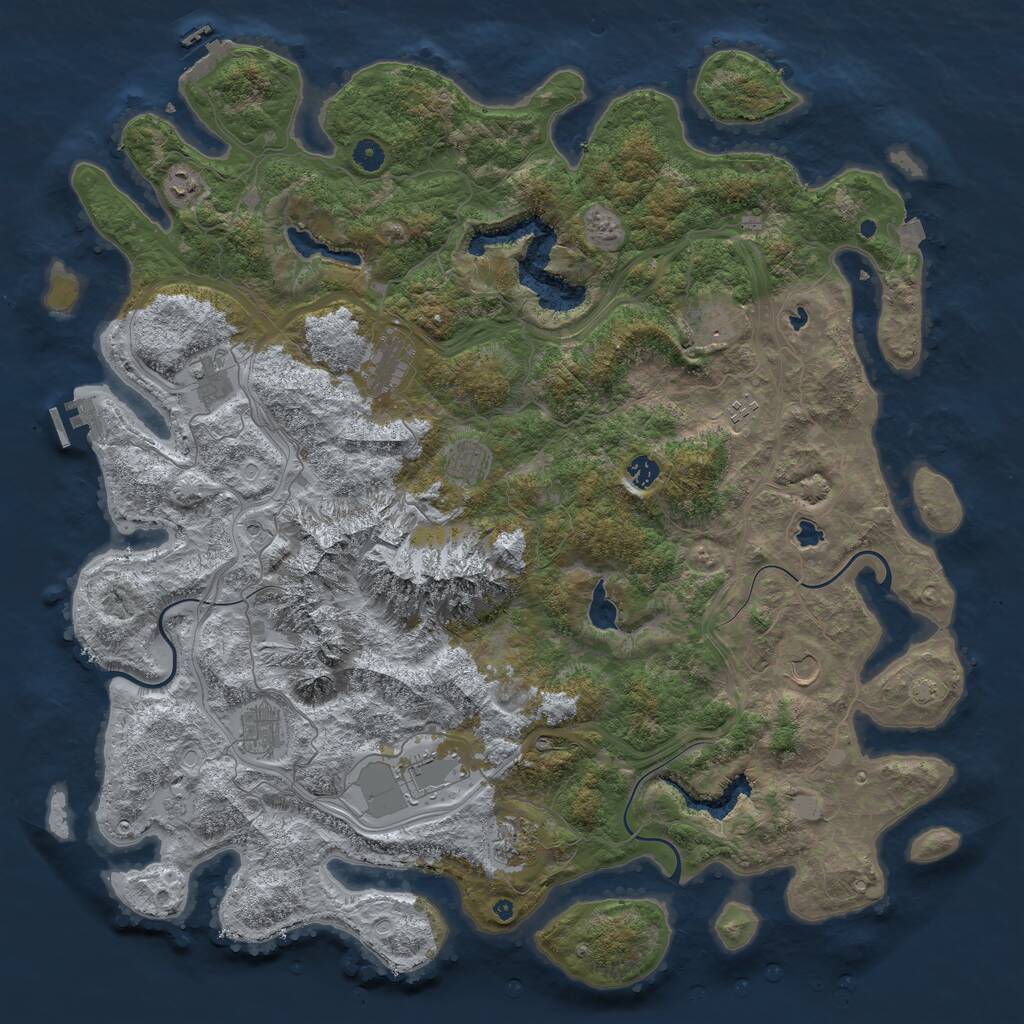 Rust Map: Procedural Map, Size: 5000, Seed: 16651375, 17 Monuments