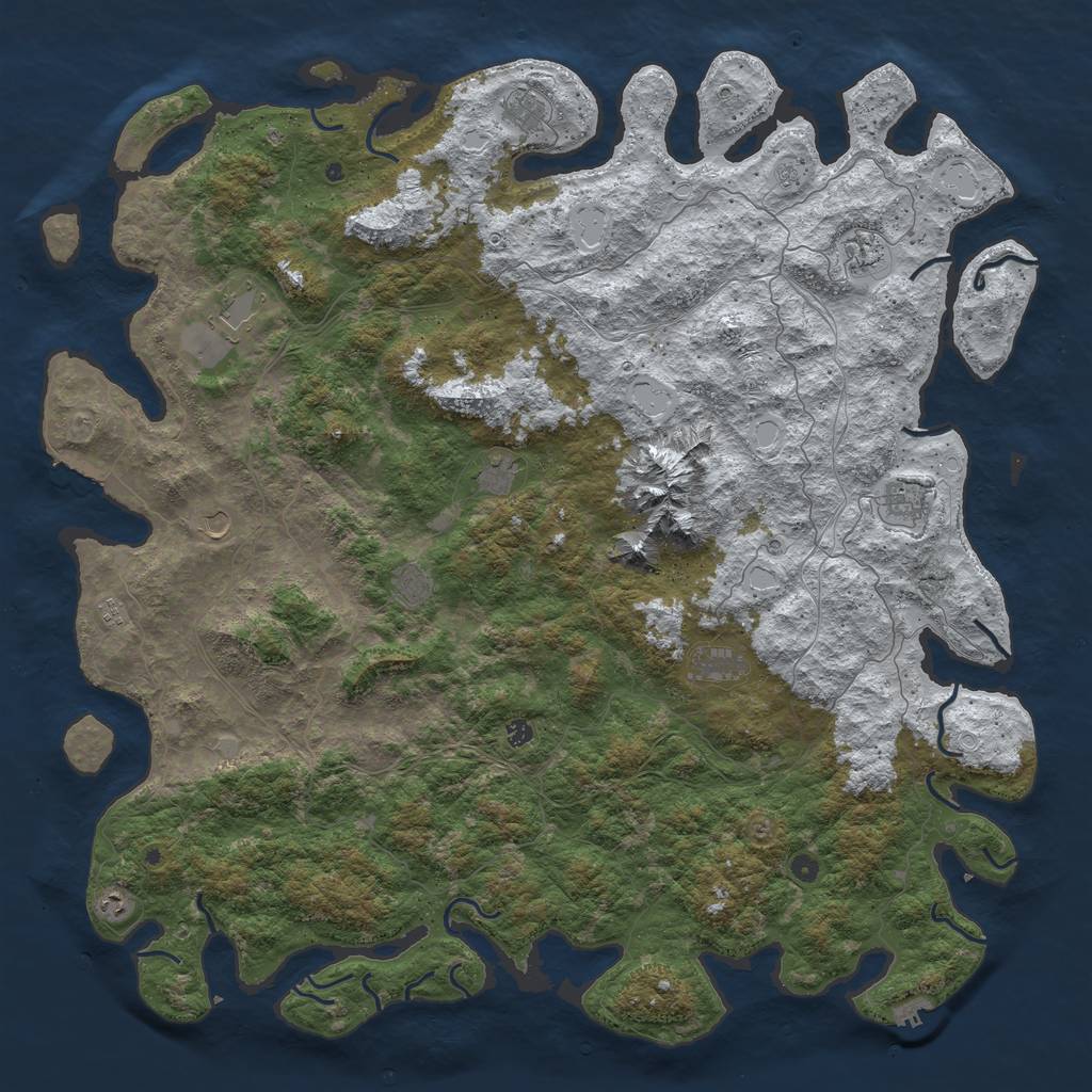 Rust Map: Procedural Map, Size: 6000, Seed: 1621651997, 20 Monuments
