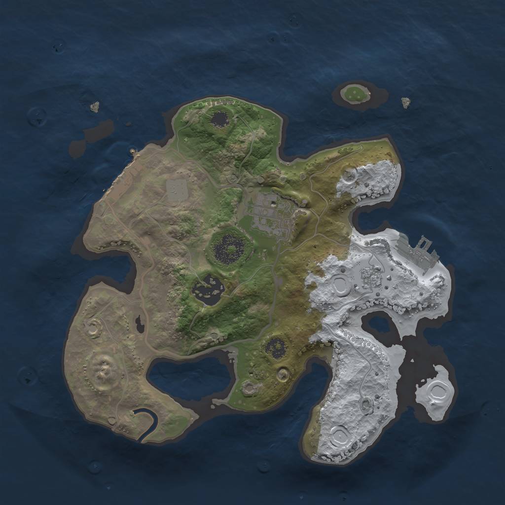 Rust Map: Procedural Map, Size: 2500, Seed: 333739084, 10 Monuments