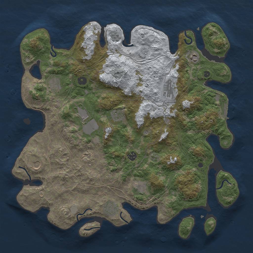 Rust Map: Procedural Map, Size: 4250, Seed: 1318219820, 19 Monuments