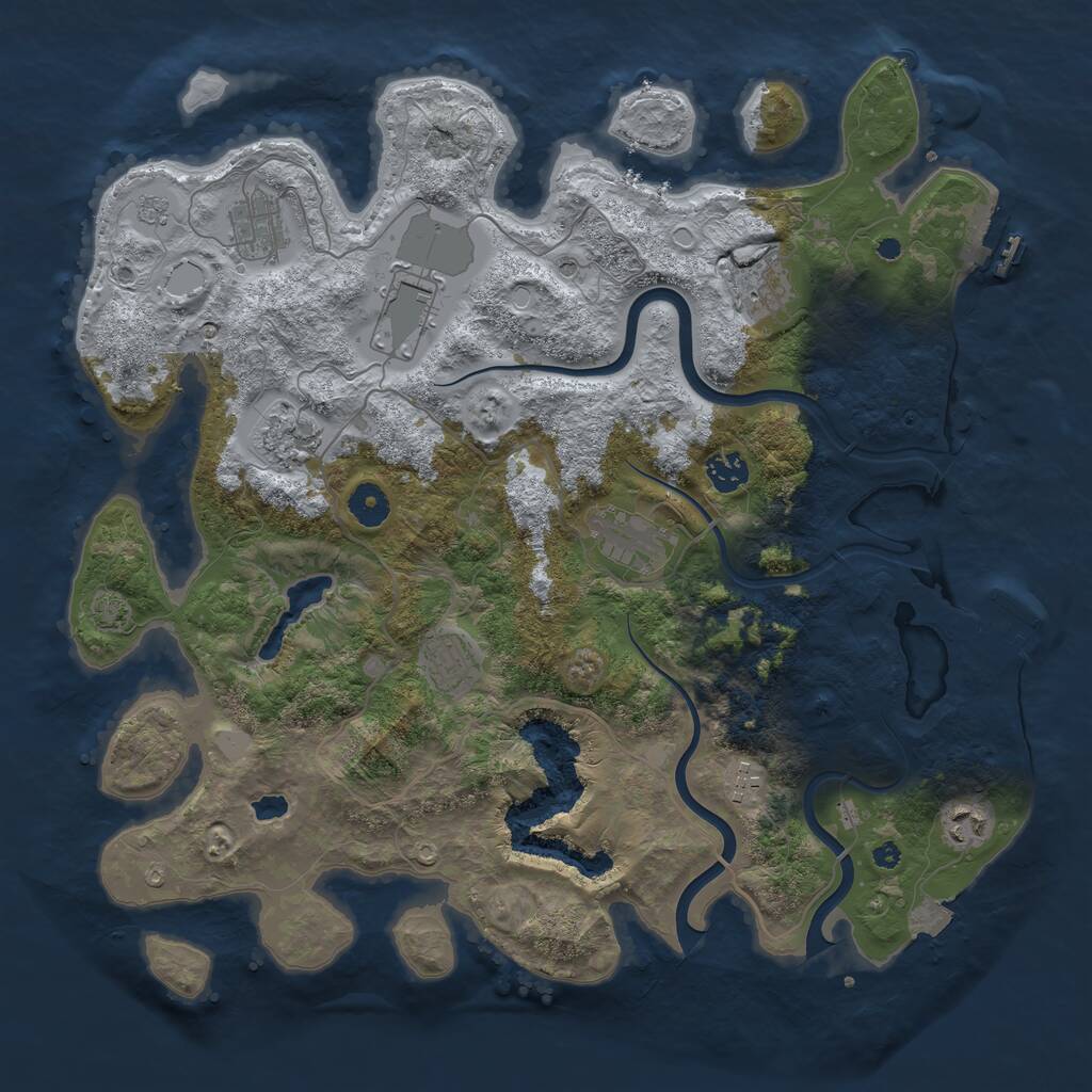 Rust Map: Procedural Map, Size: 4000, Seed: 345735473, 15 Monuments