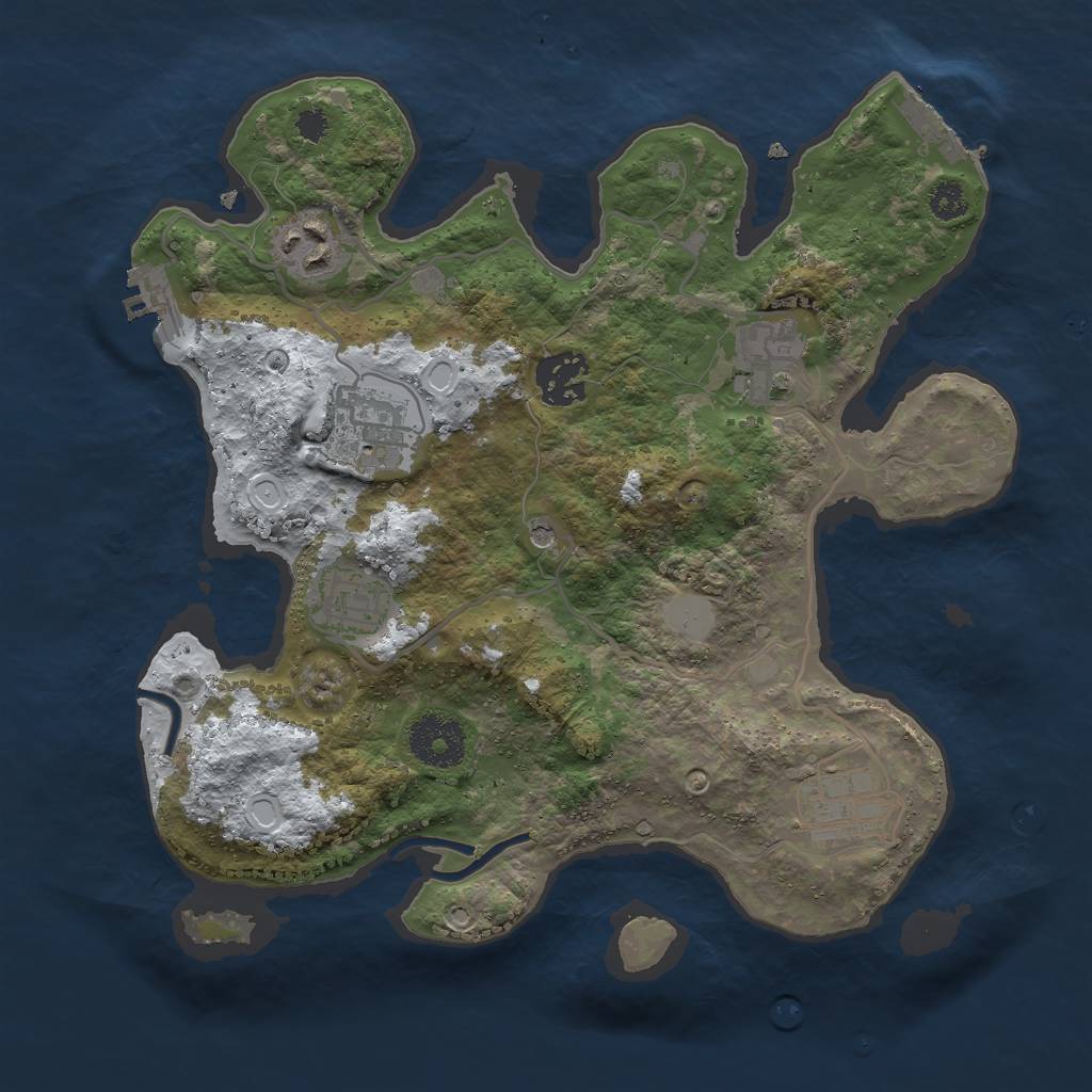 Rust Map: Procedural Map, Size: 2965, Seed: 1784587, 14 Monuments