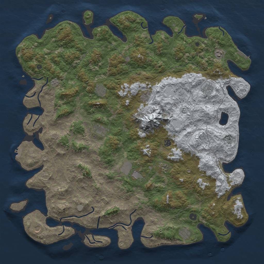 Rust Map: Procedural Map, Size: 5511, Seed: 1337, 20 Monuments