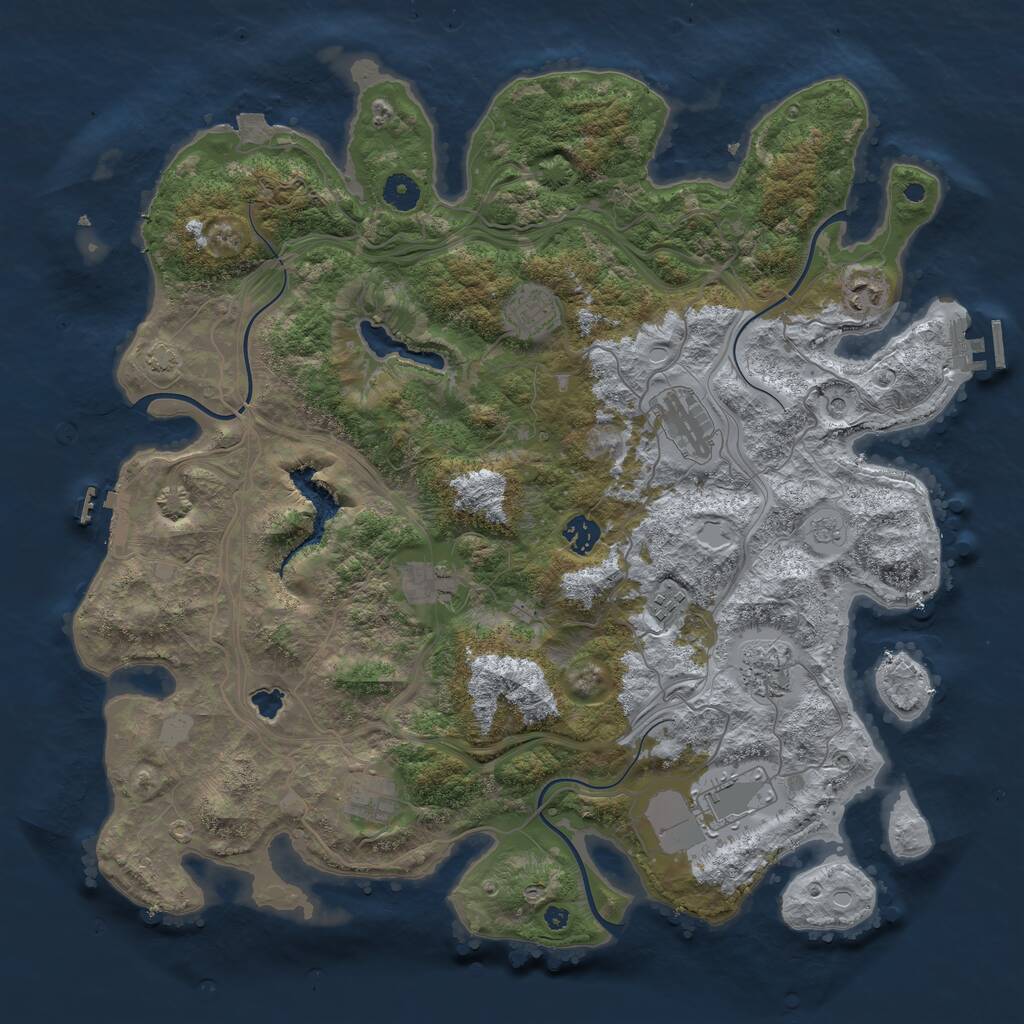 Rust Map: Procedural Map, Size: 4250, Seed: 593175, 15 Monuments