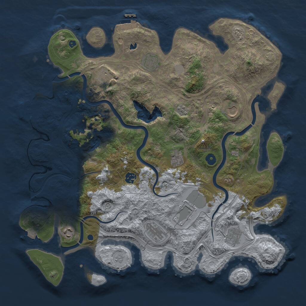 Rust Map: Procedural Map, Size: 4250, Seed: 256549145, 16 Monuments