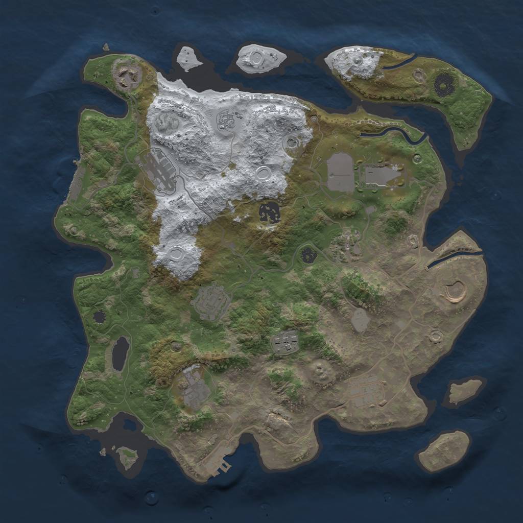 Rust Map: Procedural Map, Size: 3500, Seed: 314520416, 19 Monuments