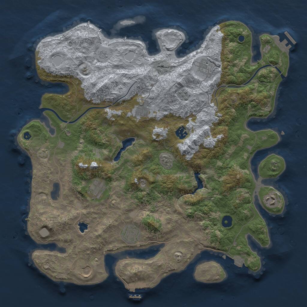 Rust Map: Procedural Map, Size: 4000, Seed: 1703106126, 14 Monuments