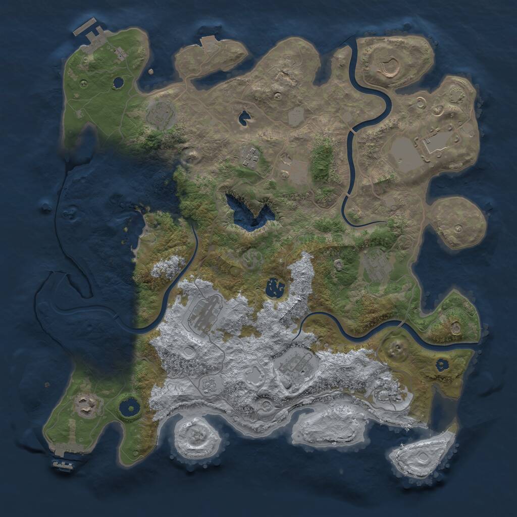 Rust Map: Procedural Map, Size: 4000, Seed: 134011162, 17 Monuments