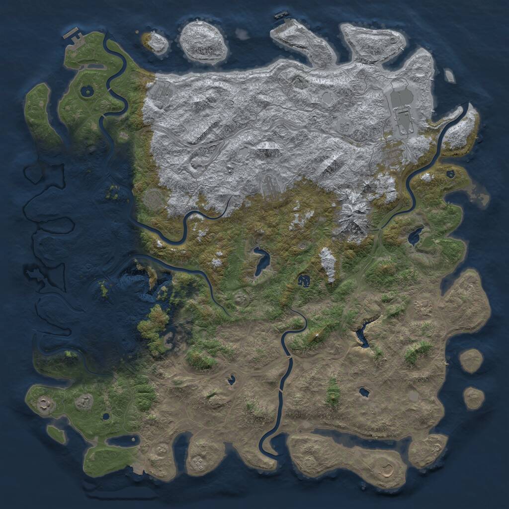 Rust Map: Procedural Map, Size: 6000, Seed: 921798, 17 Monuments