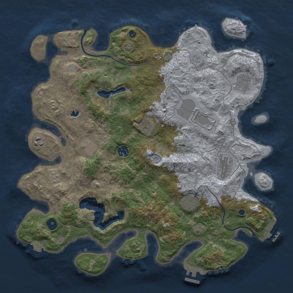 Rust Map: Procedural Map, Size: 4000, Seed: 385902600, 15 Monuments