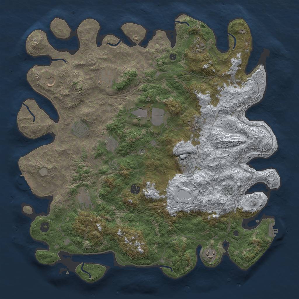 Rust Map: Procedural Map, Size: 4500, Seed: 225222581, 20 Monuments