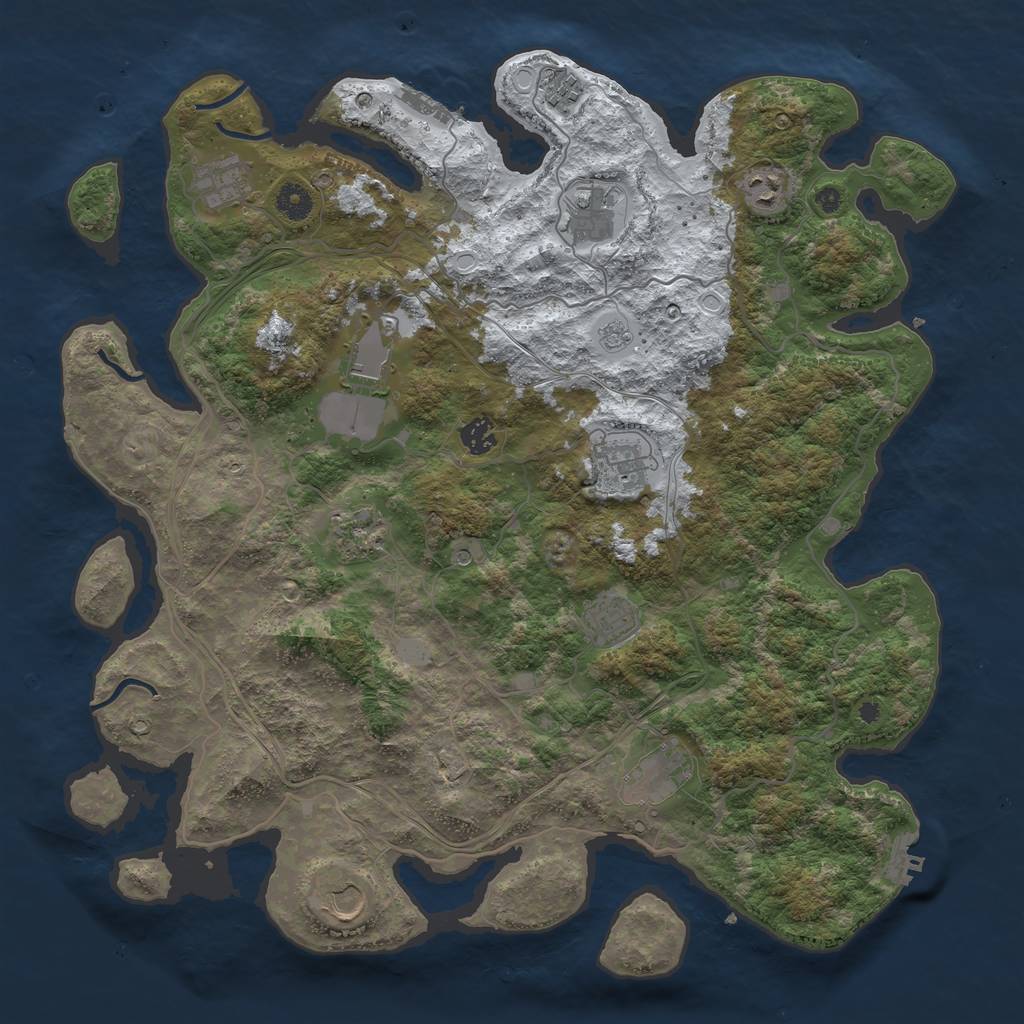 Rust Map: Procedural Map, Size: 4250, Seed: 1267269345, 20 Monuments