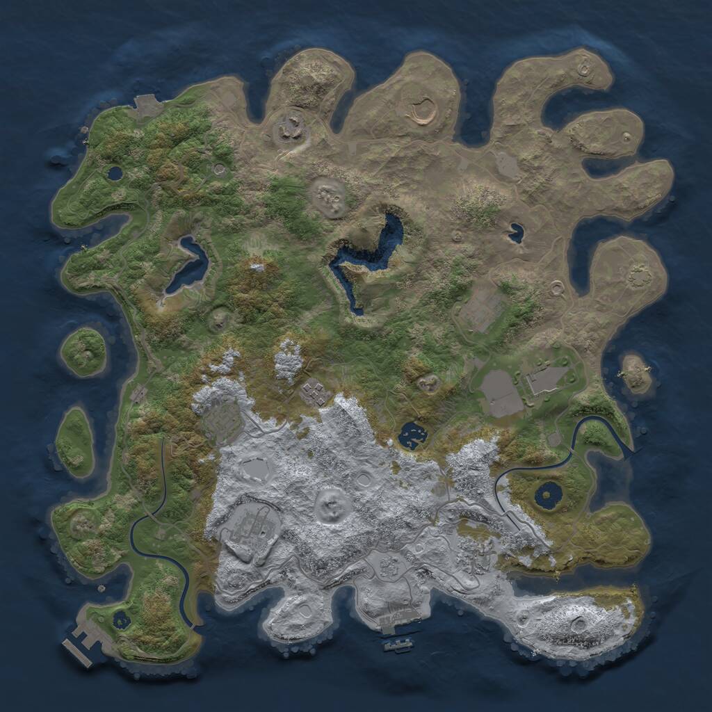 Rust Map: Procedural Map, Size: 4000, Seed: 1318161522, 15 Monuments
