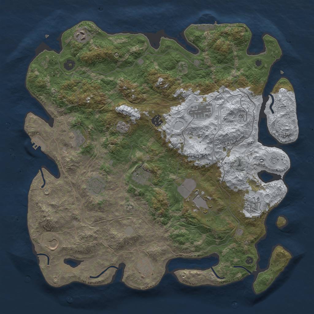 Rust Map: Procedural Map, Size: 4250, Seed: 1128, 20 Monuments