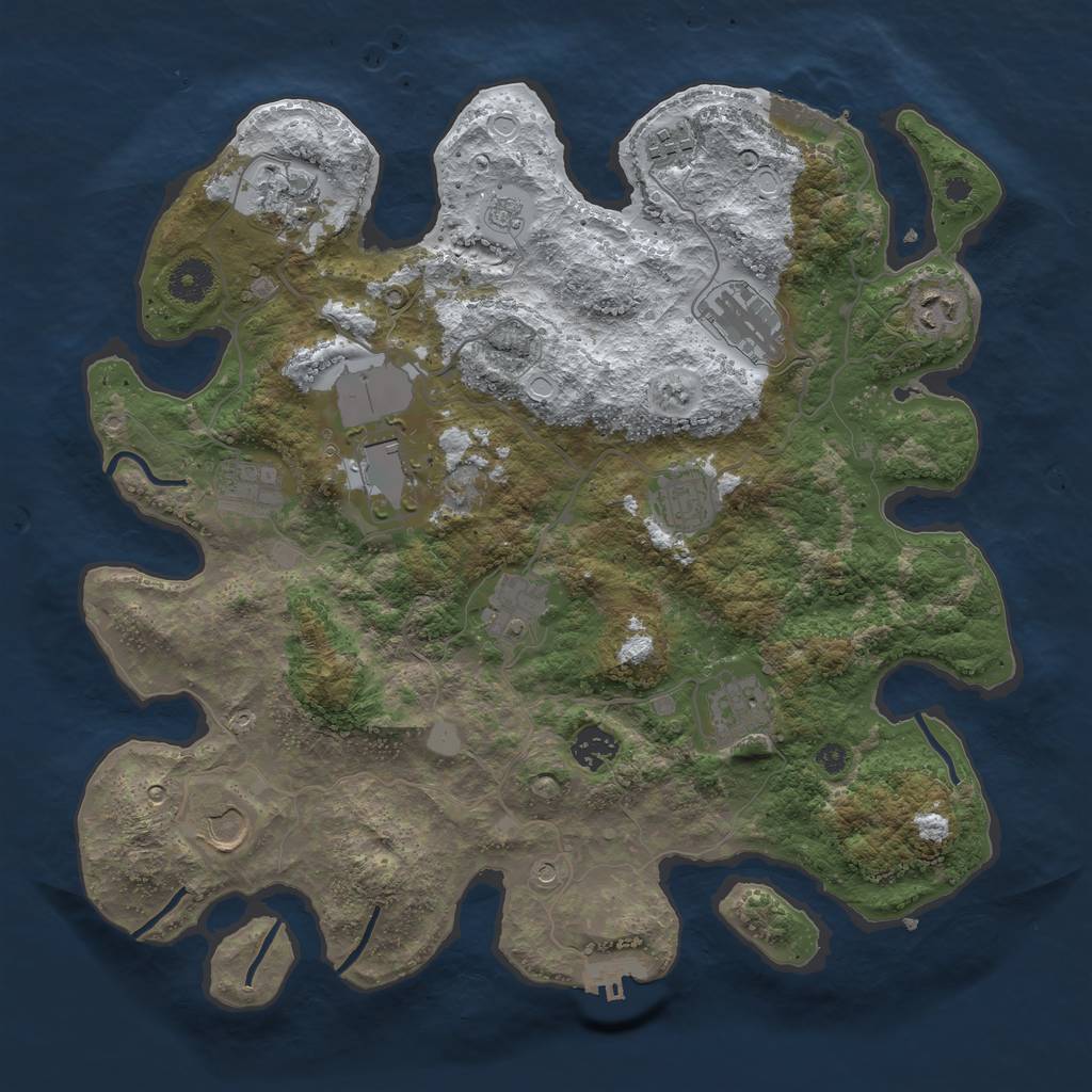 Rust Map: Procedural Map, Size: 3750, Seed: 326832936, 20 Monuments