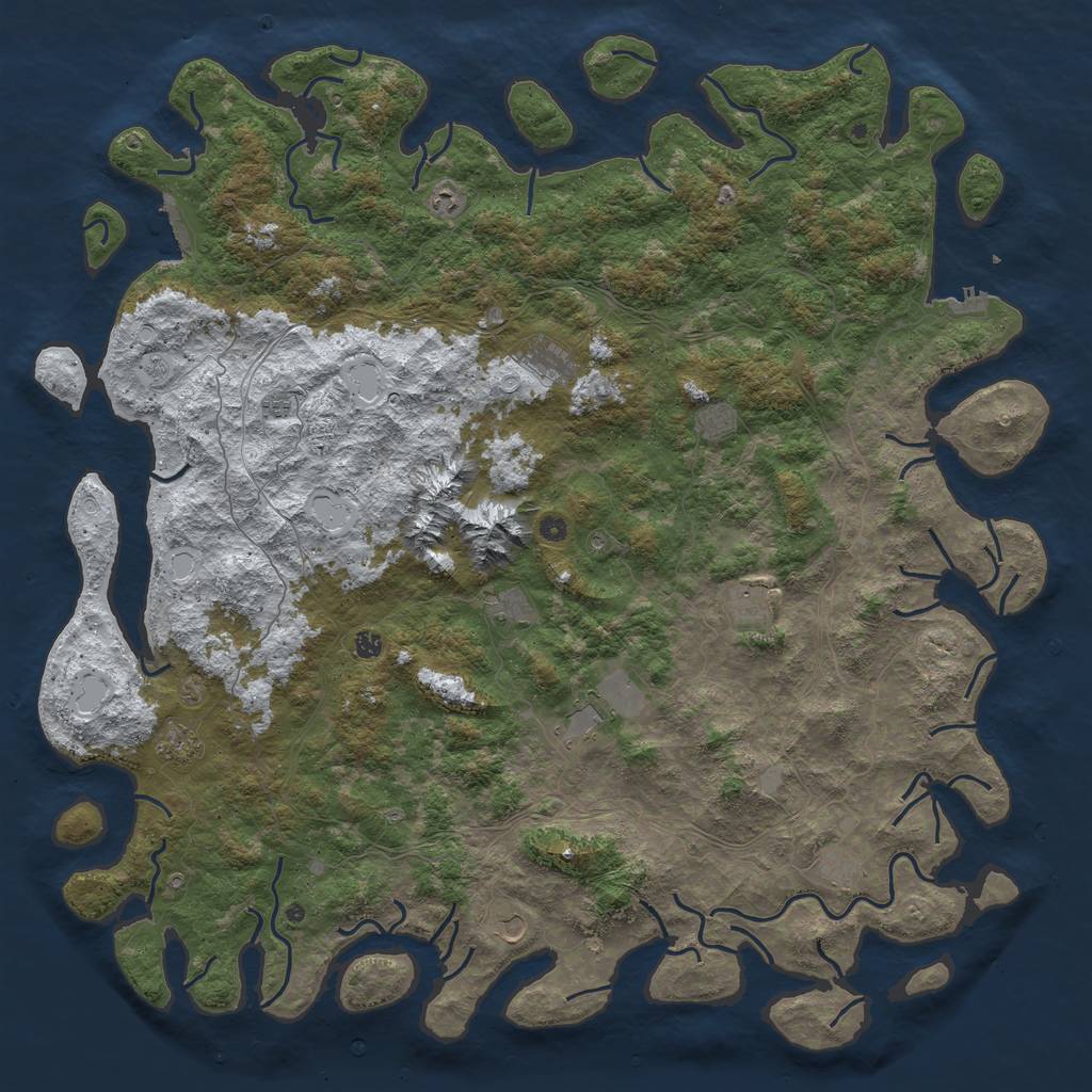 Rust Map: Procedural Map, Size: 6000, Seed: 1519060242, 20 Monuments