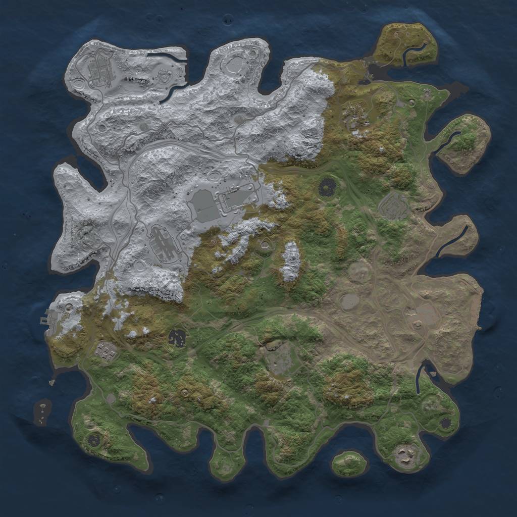 Rust Map: Procedural Map, Size: 4250, Seed: 283426502, 19 Monuments