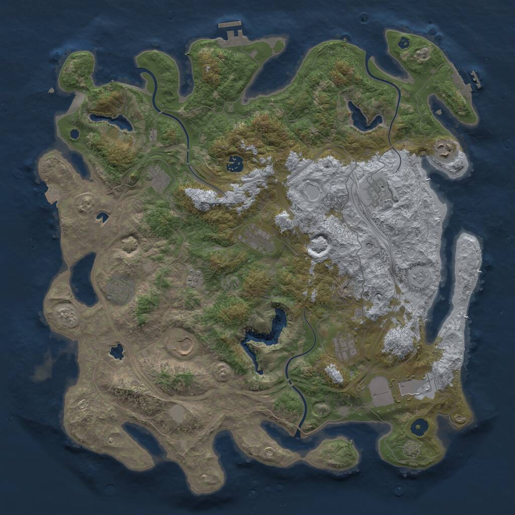 Rust Map: Procedural Map, Size: 4500, Seed: 744876416, 16 Monuments