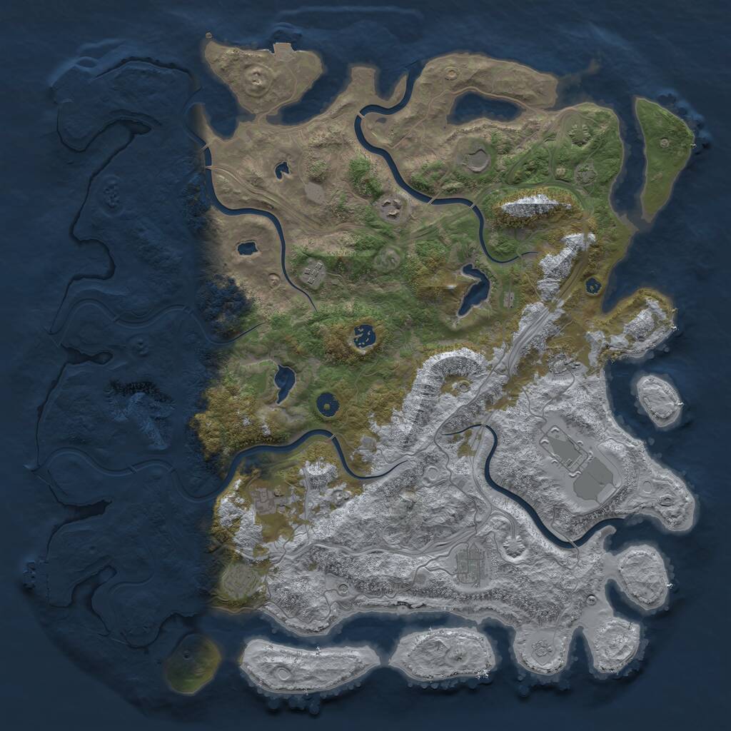 Rust Map: Procedural Map, Size: 4800, Seed: 45589625, 15 Monuments
