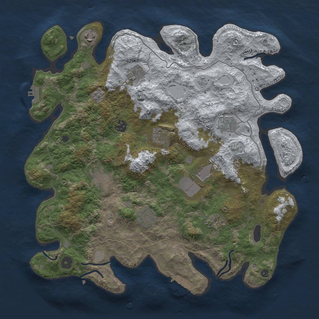 Rust Map: Procedural Map, Size: 4000, Seed: 2027799461, 19 Monuments