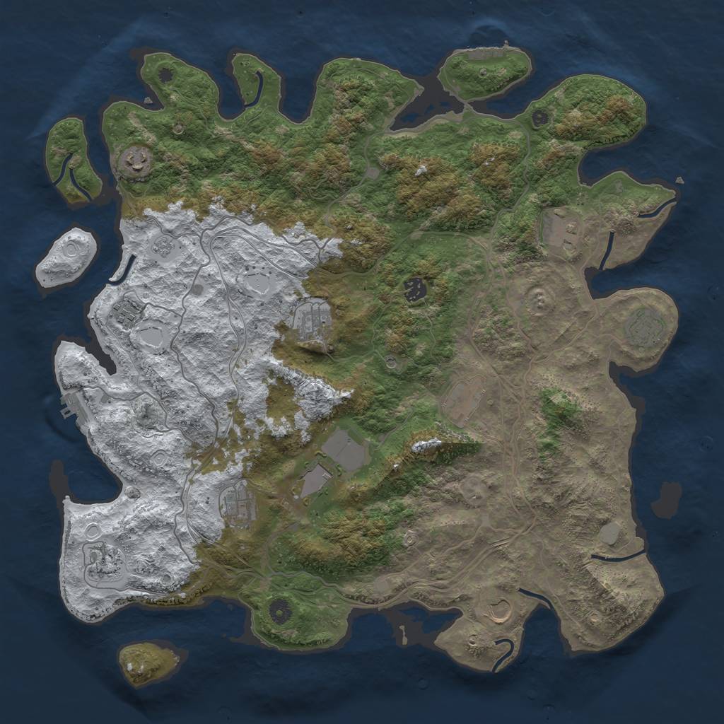 Rust Map: Procedural Map, Size: 4550, Seed: 862604822, 20 Monuments