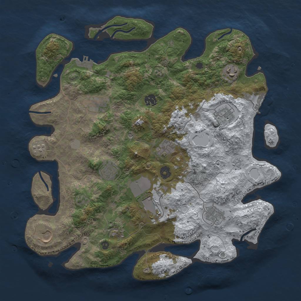 Rust Map: Procedural Map, Size: 3750, Seed: 4931324, 20 Monuments