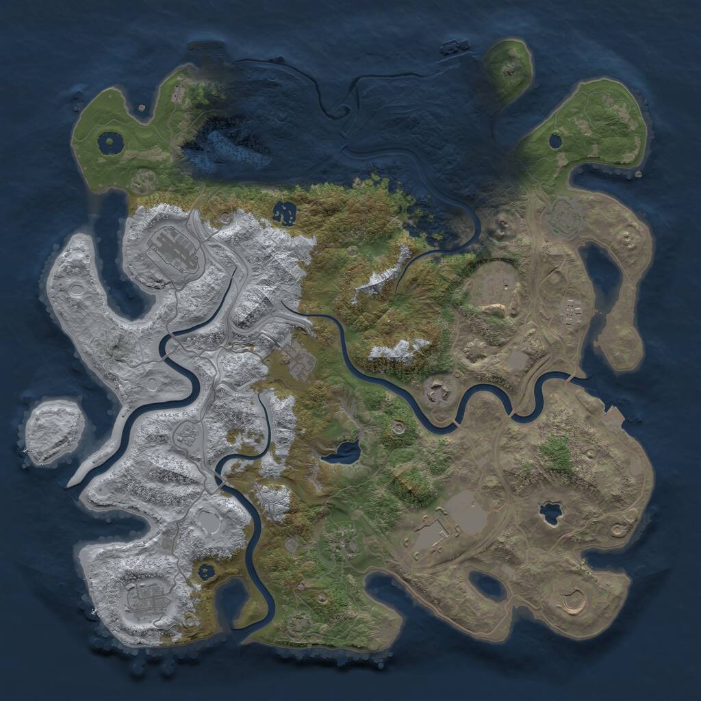 Rust Map: Procedural Map, Size: 4250, Seed: 1457400303, 17 Monuments