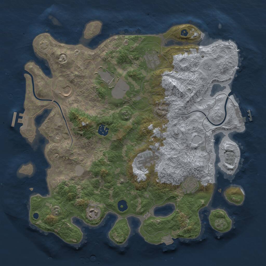 Rust Map: Procedural Map, Size: 3700, Seed: 22822, 14 Monuments