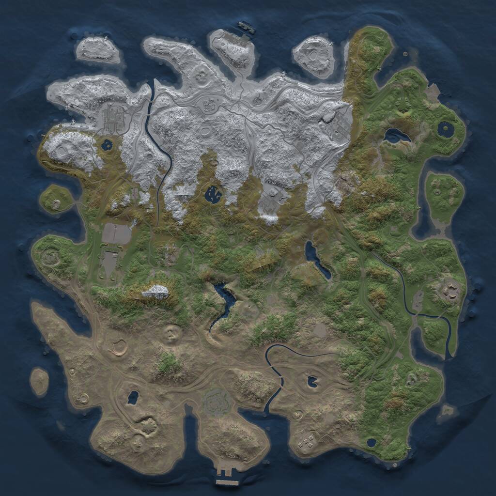 Rust Map: Procedural Map, Size: 4500, Seed: 1678417218, 16 Monuments